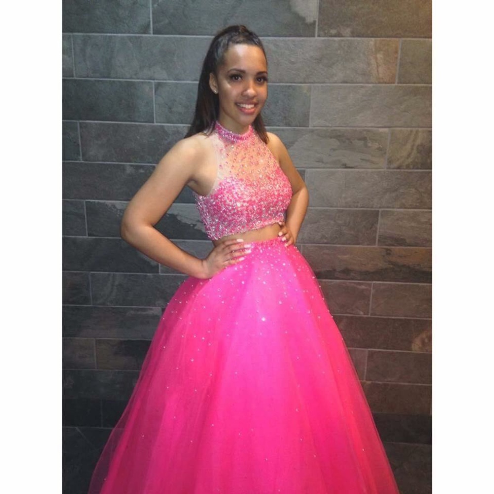 Pink Two-piece Prom Dress Princess